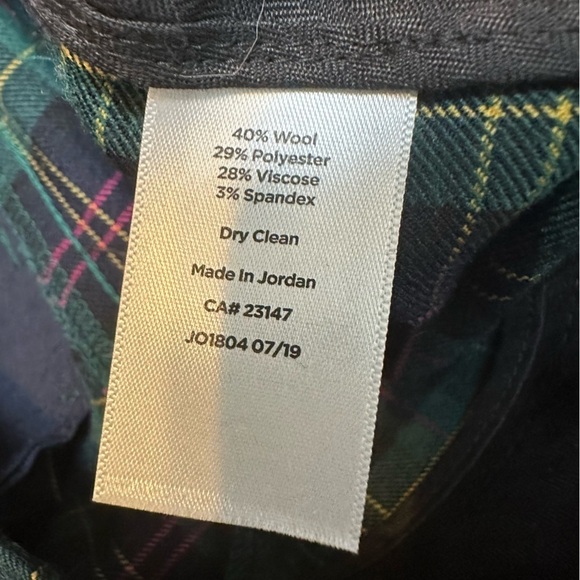 Talbots Wool Blend Plaid Chatham Ankle Pants, Size 12 Petite, Highland Green - Picture 9 of 10